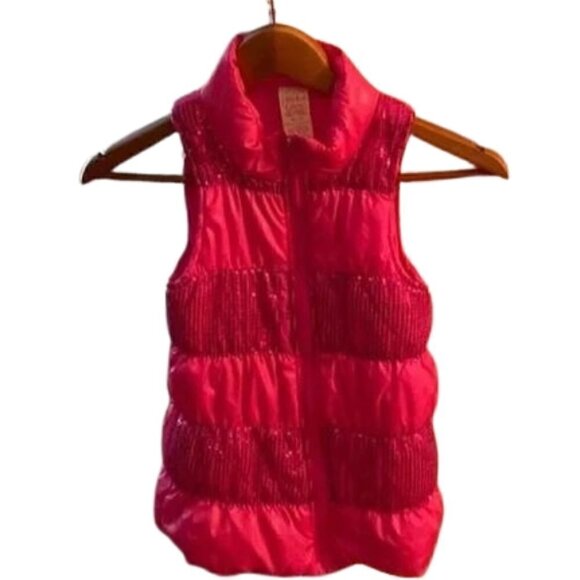 Faded Glory Girls Quilted Puffer Vest Sequins M 7-8 - Picture 2 of 5